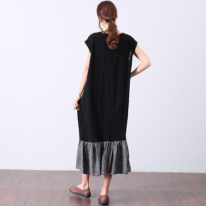 Women Casual Splicing Applique Sleeveless Dress