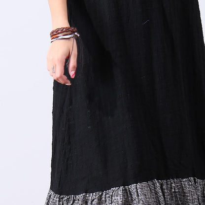 Women Casual Splicing Applique Sleeveless Dress