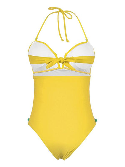 Hollow Tasseled Backless One-piece Swimsuit