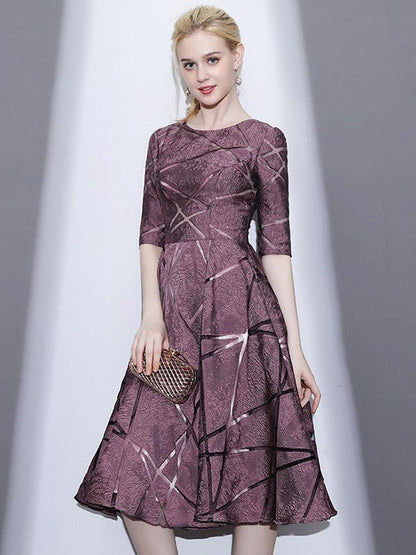 Elegant Waisted Midi Evening Dress