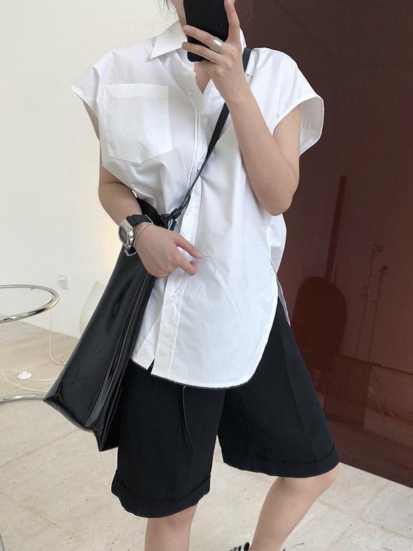 Original Solid Sleeveless Blouses&Shirts Tops