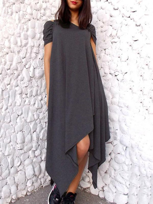 Casual Solid Cropped Midi Dresses