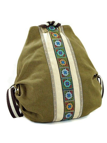 Embroidered Zipper Backpack Bag