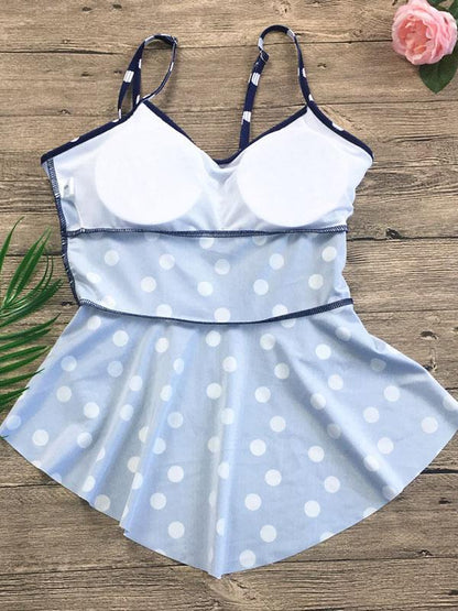 Falbala Plain Bottom Tankini Swimsuit