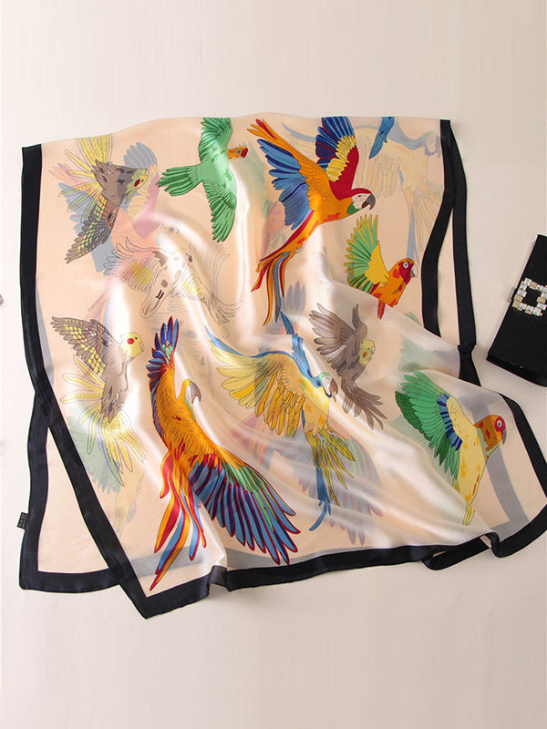 Original Floral Parrot Printed Shawl&Scarf