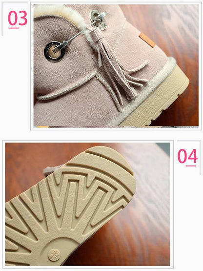 Flat Bottom Velvet Tassel Short Tube Snow Boots Uggs