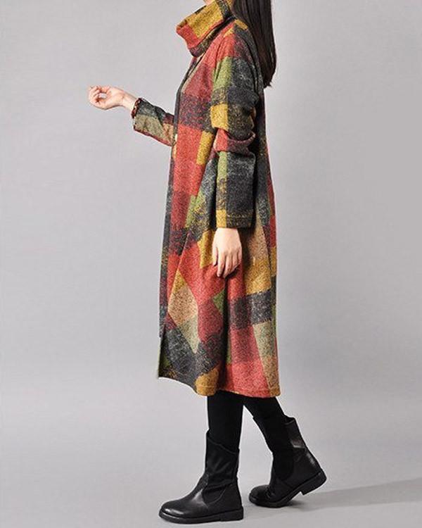 Women cotton loose autumn dress