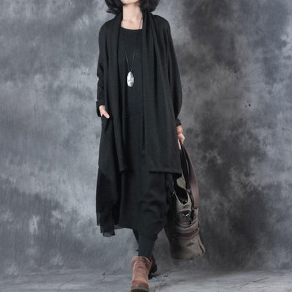 Spring Women Sleeveless Dress Long Sleeve Cardigan Coat