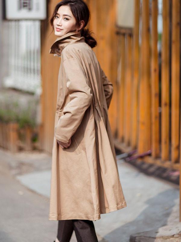 Casual Cotton Pleated Coat