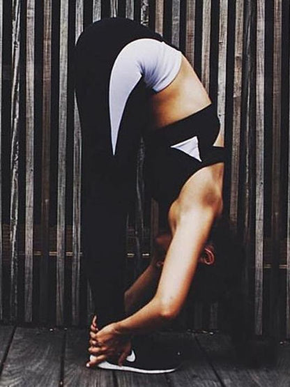 Yoga Split-joint Padded Bra And Leggings Suits