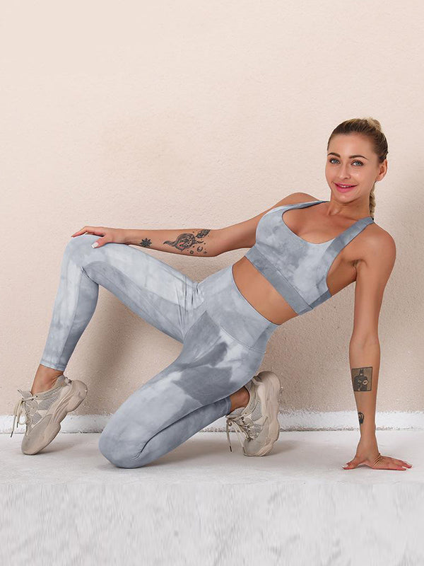 Tie-Dyed Bra&Leggings Suits