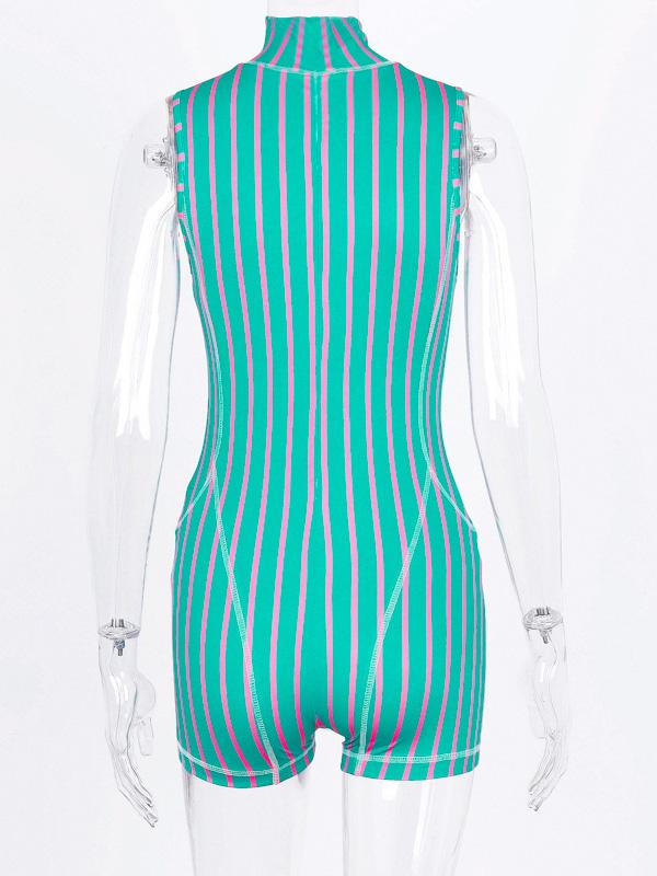 Lift-hip Striped Empire Rompers