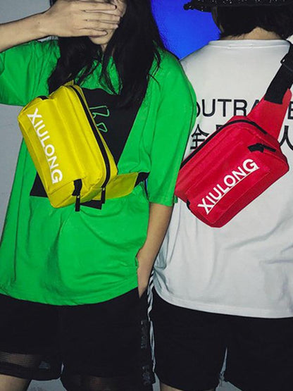 Letter  Zip Sporty Waist-Bags