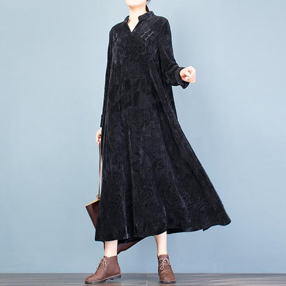 Buykud Elegant Comfortable Solid Color Warm Dress