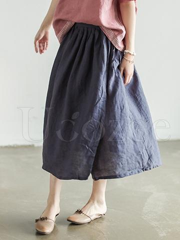 Literary Linen Split-side Skirt
