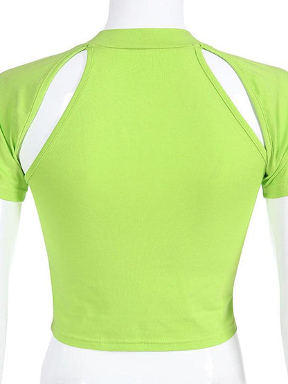 Simple Solid Hollow T-Shirt