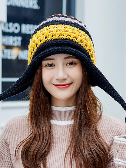 Casual Warm Contrast Color Knitted Hat
