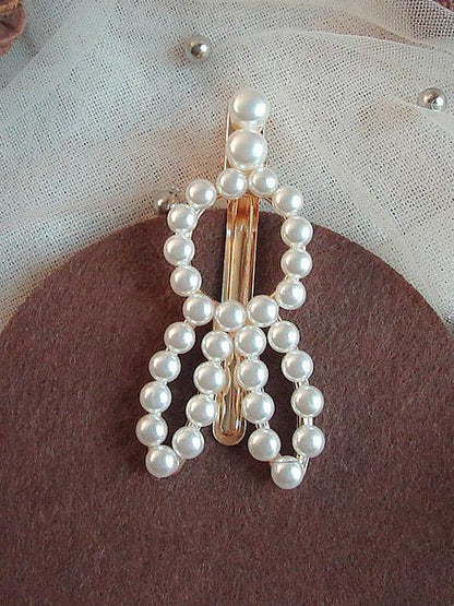 Ins Style Hollow Faux Pearl Hair Clip