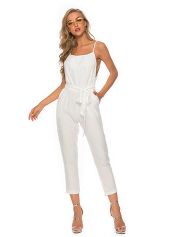 4 Colors Spagetti-neck Jumpsuits