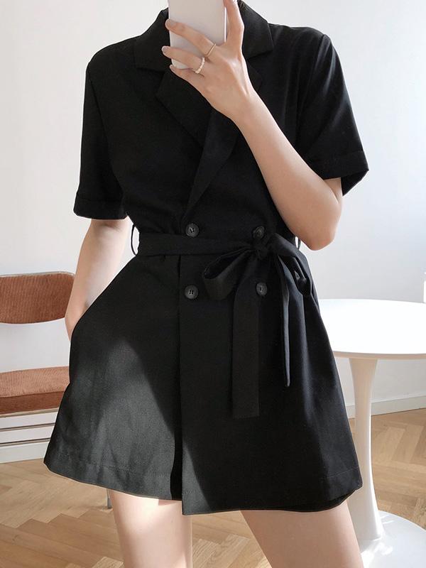 Original Solid Wide Leg Suit Jumpsuits