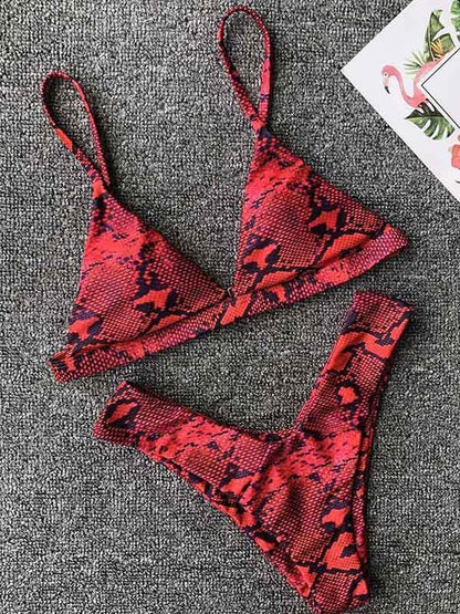 Leopard&Snakeskin Printed Bikinis Swimwear