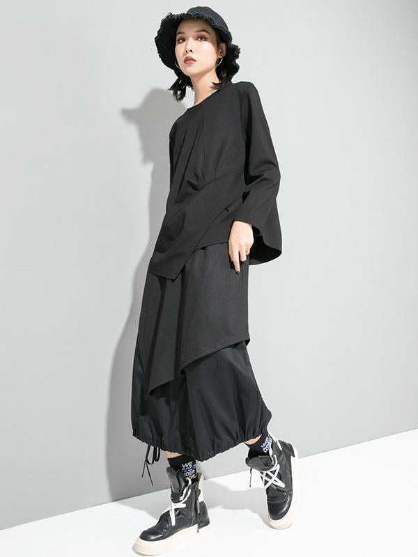 Original Irregularity Solid T-Shirts Tops