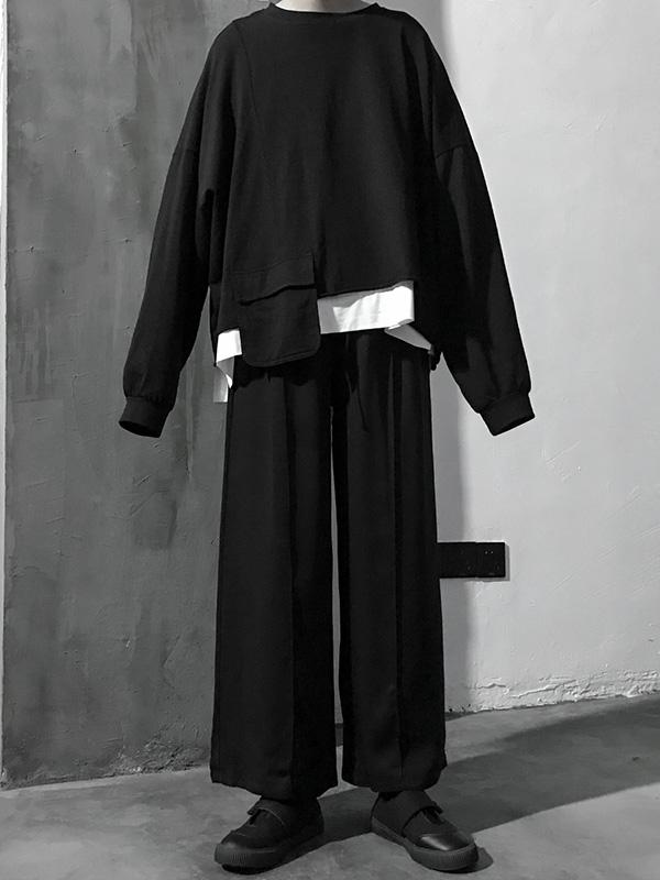Fashion Solid Wide Leg Pants