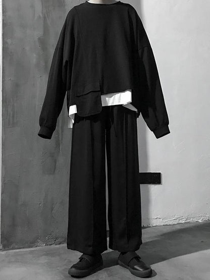 Fashion Solid Wide Leg Pants