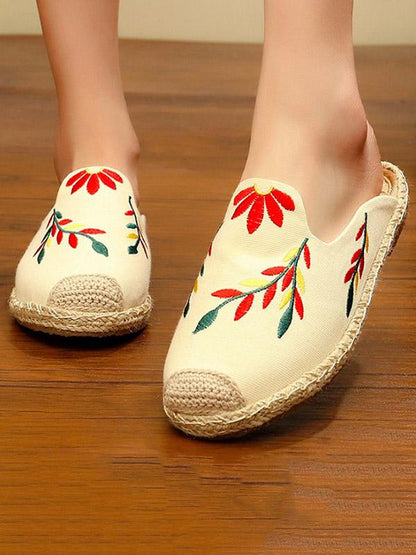 Embroidered Beach Fisherman Shoes