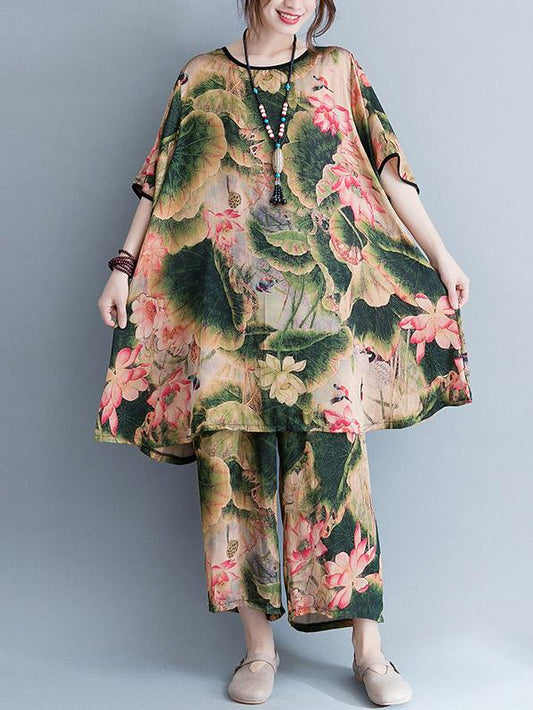 Loose Lotus Wide-leg Suits