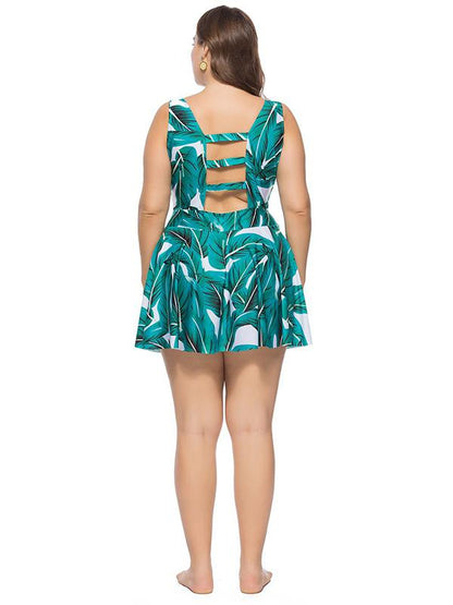 Plus Size Printed Bandage Bikinis Swimwear