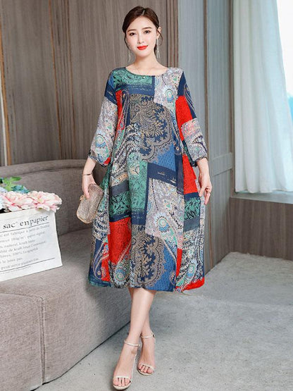 Loose Retro Split-joint Dress