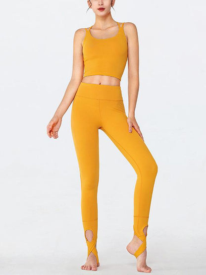 Solid Wrap Quick Dry Sports Bra Yoga Suits