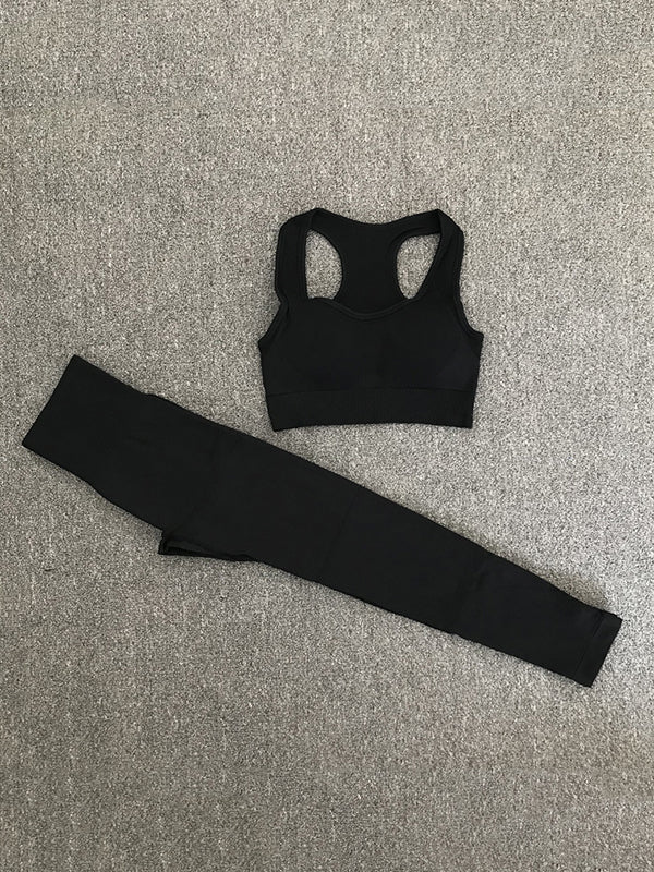 Seamless Simple Color Yoga Suits