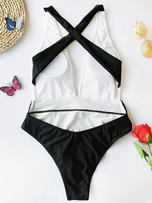 Split-Joint Belted One-Piece Swimwear