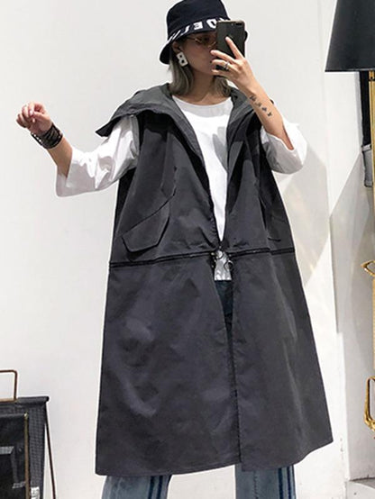 Split-joint Hoodies Long Vest