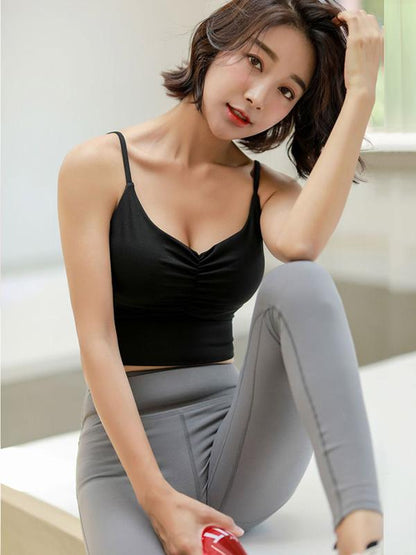 Spaghetti-neck Crop Yoga Tanks
