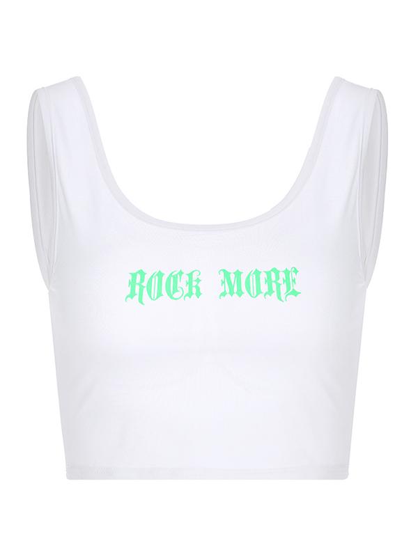 U-neck Printed Crop Tanks