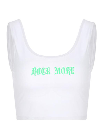 U-neck Printed Crop Tanks