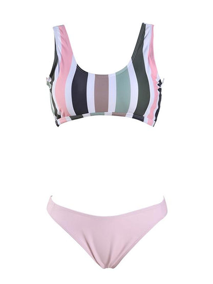 Striped Top Bikini Swimsuit