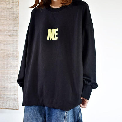 Buykud Letter Printed Loose Long Sleeve Blouse