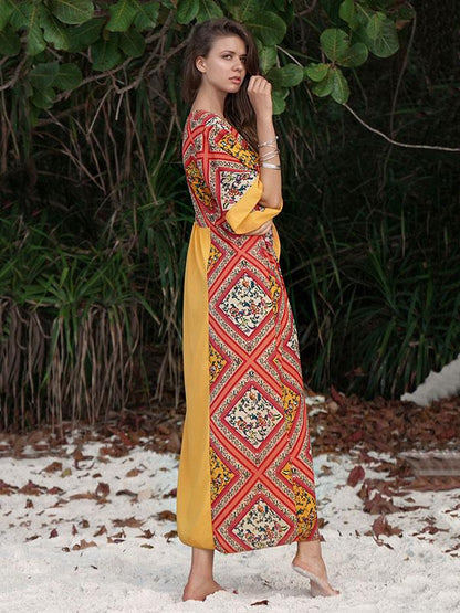 Loose Plus Size Split-front Beach Maxi Dresses