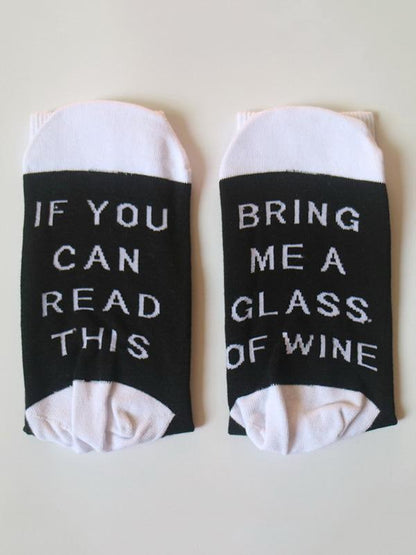 Usual  Alphabet Middle-tube Socks