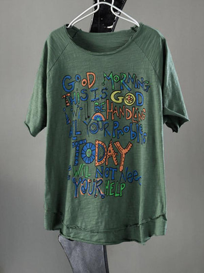 Simple Letter Printed T-shirt