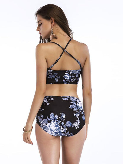 High Wasted Bandeau Bikini Set