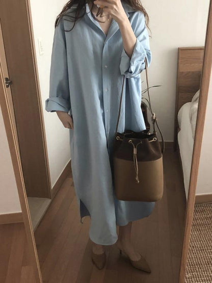 Chic Loose Long Shirt Dress