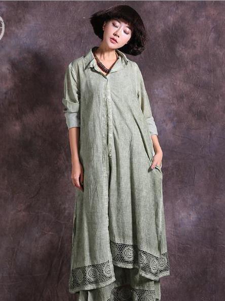 National Hollow Irregular Long Dress