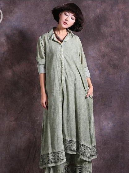 National Hollow Irregular Long Dress