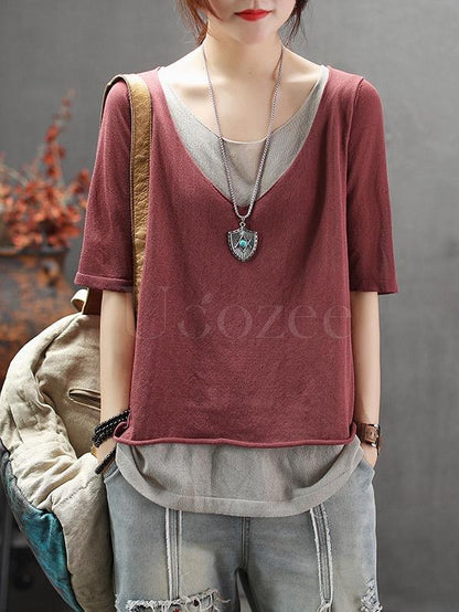 Casual False-two Shirt