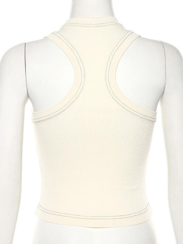 Solid Sleeveless Round-Neck Tank